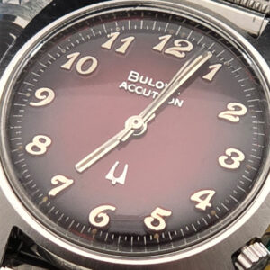 bulova accutron 218 2180 red black flamed dial & kreisler bracelet serviced